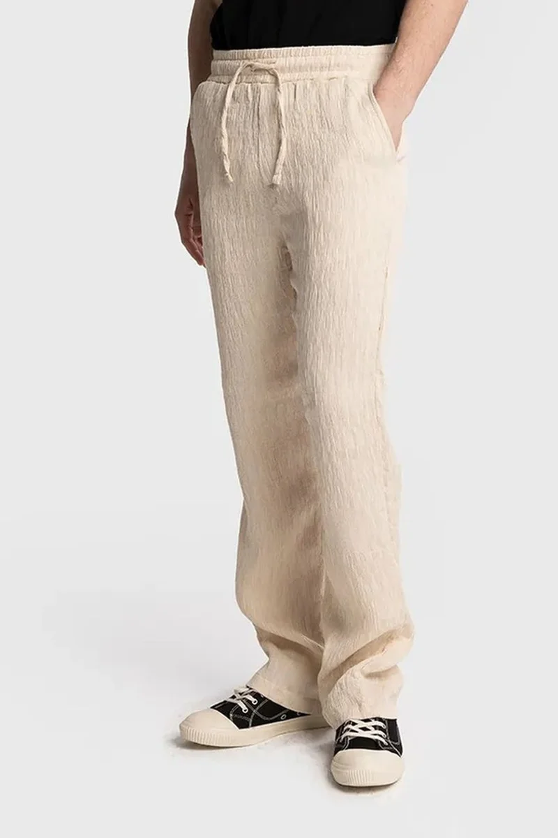 GIESTO Textured Regular Fit Drawstring Waist Pants