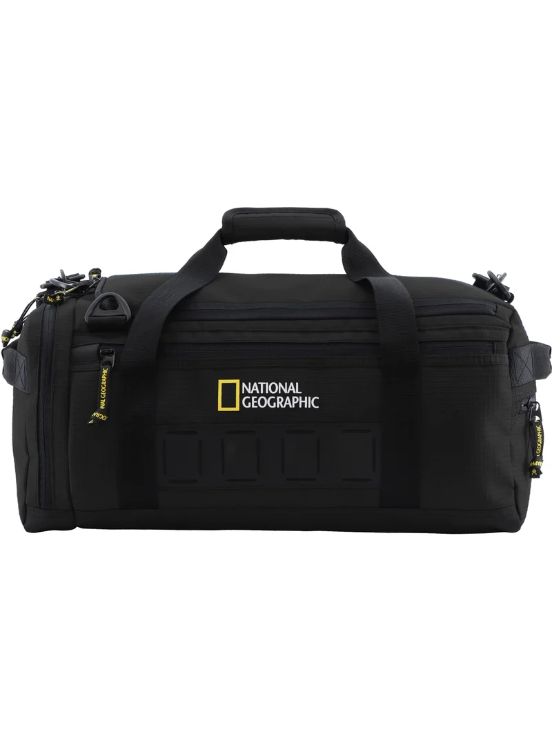 ناشيونال چيوغرافيك National Geographic Explorer III RPET Duffel Bag Black For Men And Women, Durable Water Resistant Padded Laptop Tablet  Shoe Pocket Travel Bag For Outdoor Hiking