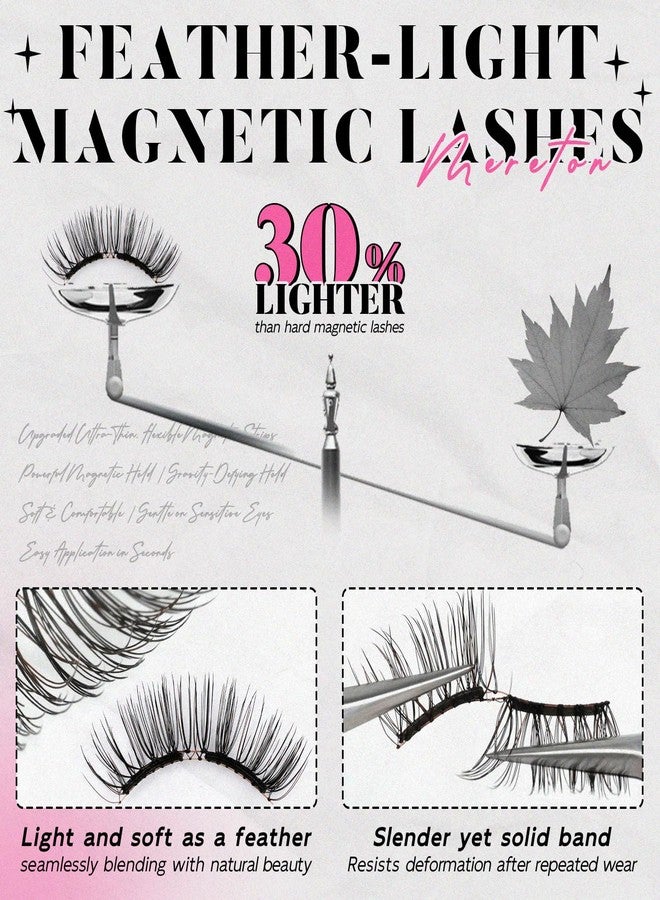 MERETON Magnetic Eyelashes with Applicator Upgrade Reusable Soft Magnetic Eyelashes Natural Look No Glue Needed Lashes Kit Easy to Wear and Remove - Image 3