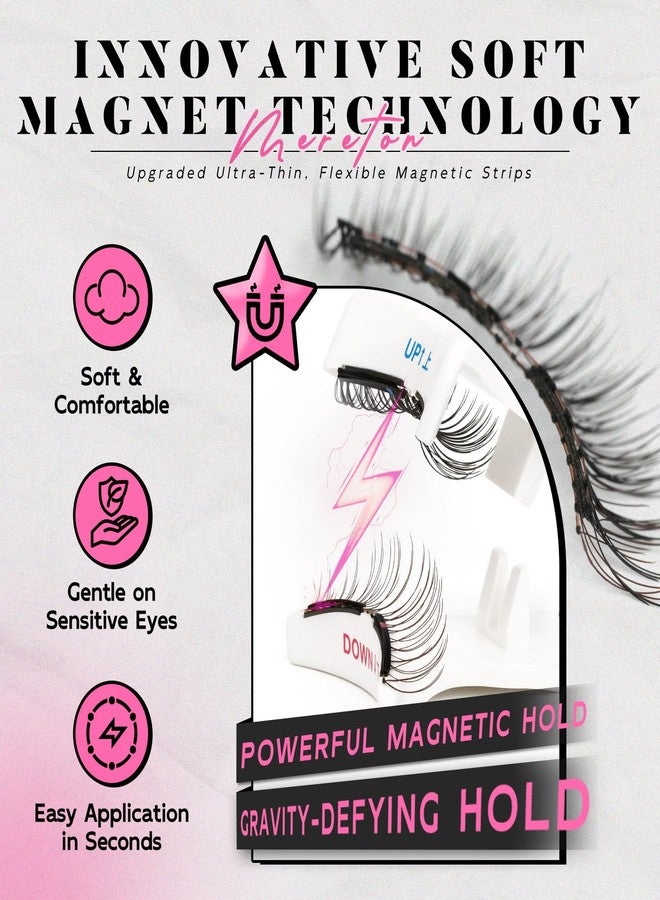 MERETON Magnetic Eyelashes with Applicator Upgrade Reusable Soft Magnetic Eyelashes Natural Look No Glue Needed Lashes Kit Easy to Wear and Remove - Image 5