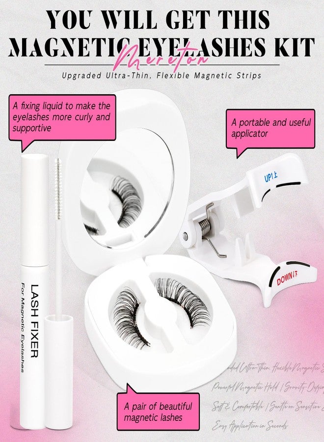 MERETON Magnetic Eyelashes with Applicator Upgrade Reusable Soft Magnetic Eyelashes Natural Look No Glue Needed Lashes Kit Easy to Wear and Remove - Image 4