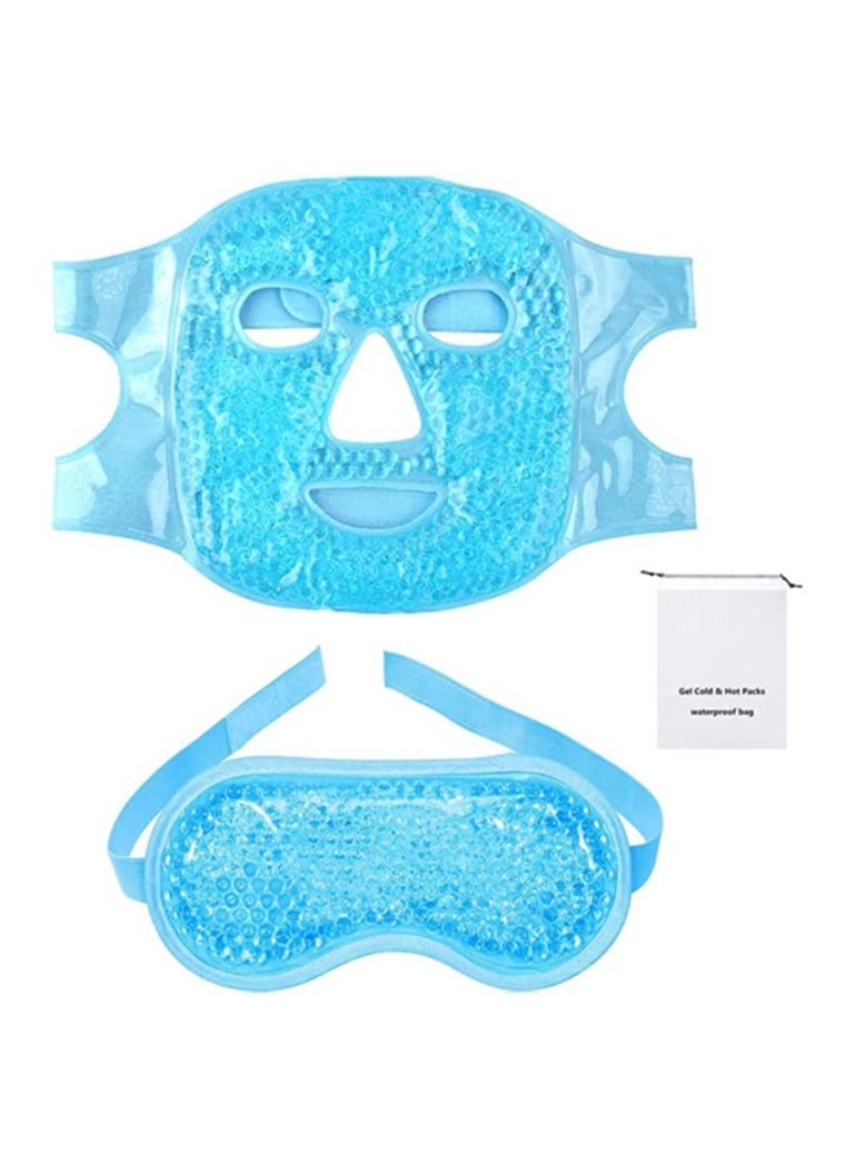 Ultimate Eye  face Care and Deep Sleep Bundle: Hot and Cold Eye Gel Pack and Blackout Eye Mask.Flexible Cold Eye Mask for Acne, Swollen Face, Puffy Eyes, Relaxation, and Stress Relief - Image 1