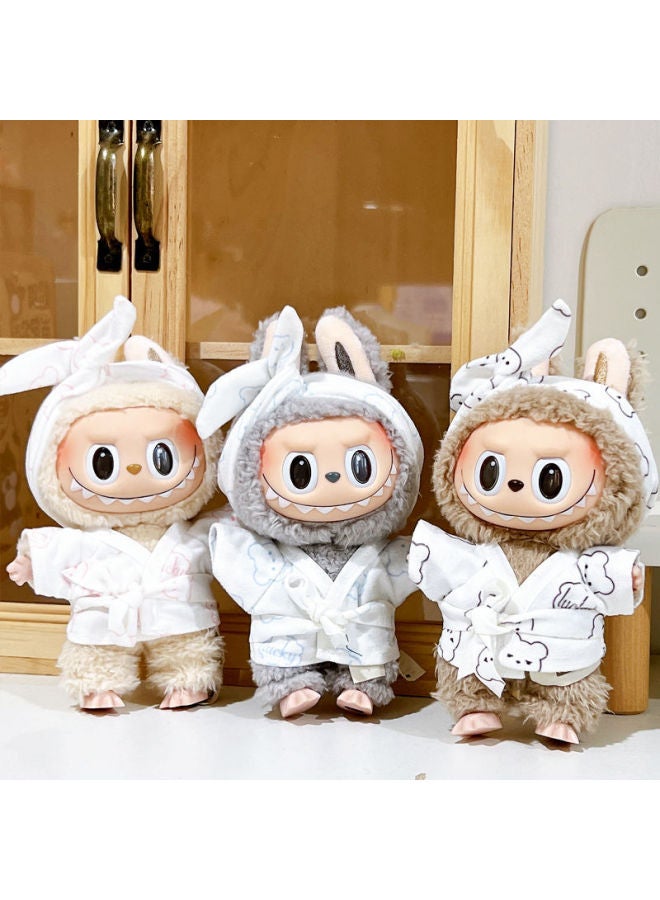 Spot Labubu Baby Clothes Dress-Up Cloak Cute Vinyl Doll Heart-Warming Macaron Doll Plush Toy Dress-Up-Specification:Labubu Can Be Worn [doll Not Included]-Color:Blue Bunny Suit  - Image 4