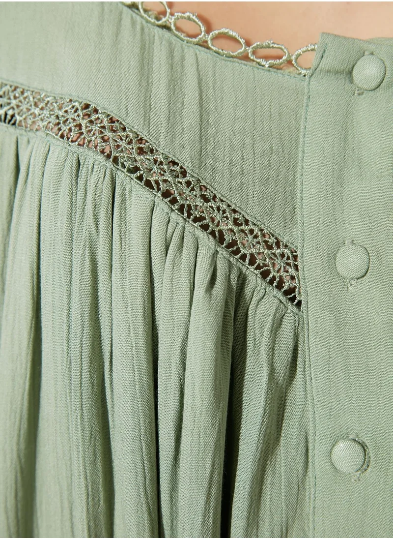trendyol Button Detail Ruffle Hem Dress