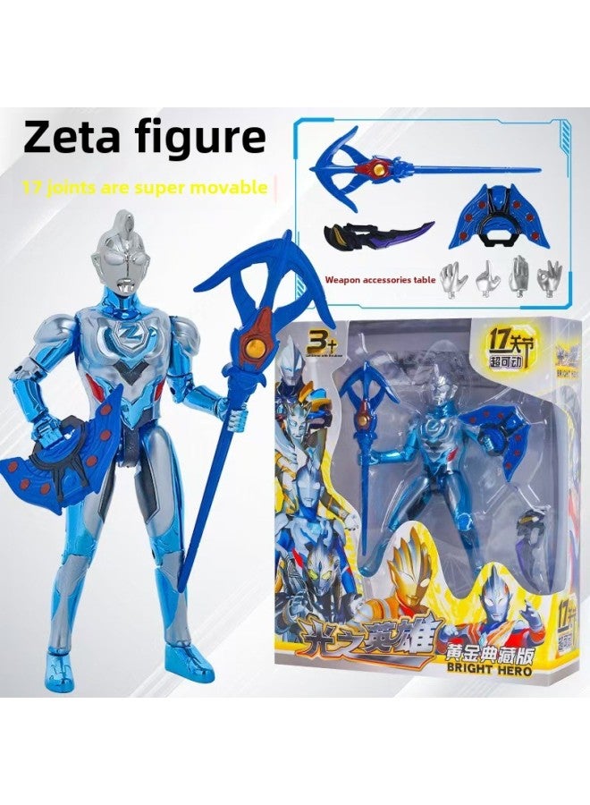 Ultraman Hand-made Spot Gold Cero Beria Geed Tiga Doll Model Stand Kidsren's Toys-Color:Zeta Original Form - Image 1