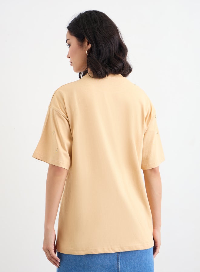 Styli Floral Embroidered Oversized T-Shirt - Image 4