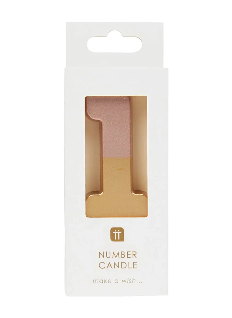 توكينج تيبلز Talking Tables 1 Number Birthday Candles, Rose Gold Number Candle, Candle for Birthday Cake Topper, Anniversary Cake Number Candle. Candle stick for special occasions such as birthday and Anniversary