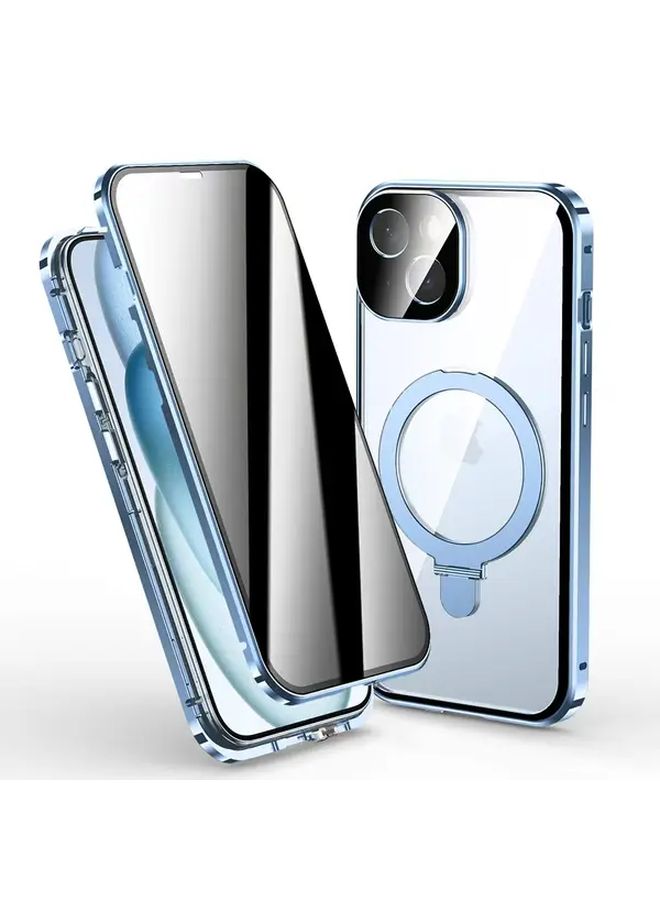 Golden Magnetic Hinge Case With Lotus Stand For iPhone 13 Full Coverage Privacy Protection - Image 5