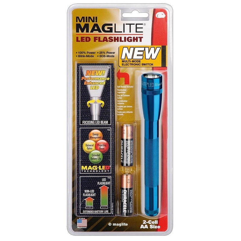 Maglite Mini LED 2-Cell AA Flashlight with Holster, Blue - Image 2