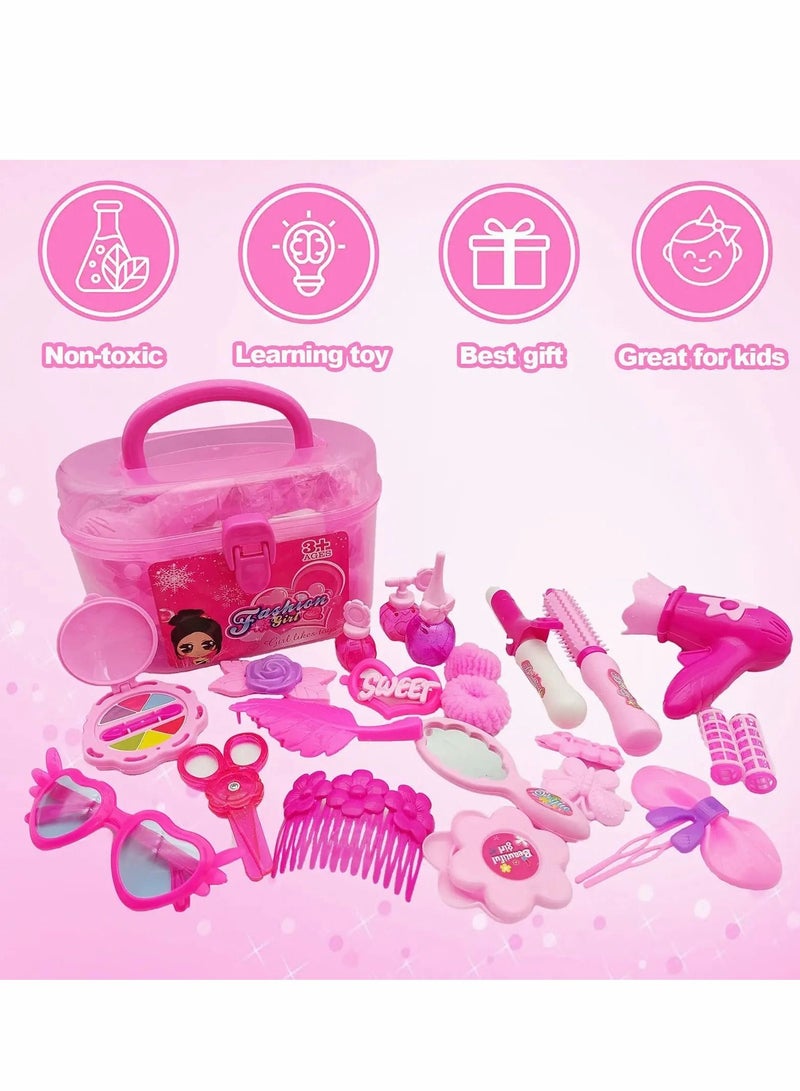 Excefore Kids Makeup Kit Girls Toy - for Little Girls, Princess Beauty Play Set Girls/Toddlers, Safe & Non Toxic 4 5 6 7 8 9 10 Year Old Girl  Birthday Gifts. - Image 3