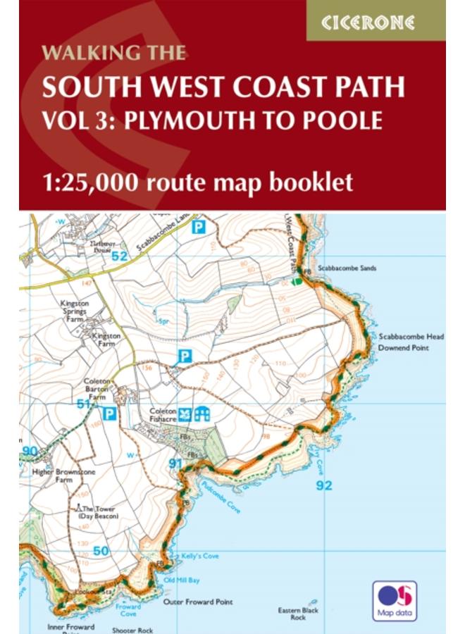 South West Coast Path Map Booklet - Vol 3: Plymouth to Poole : 1:25,000 OS Route Mapping 