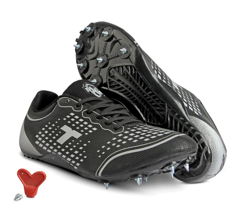 RXN Nitro Pro Running Spike Running Shoes – High-Performance Track Spikes (Black, UK Footwear Size System, Adult, Men, Numeric, Medium, 1) - Image 1