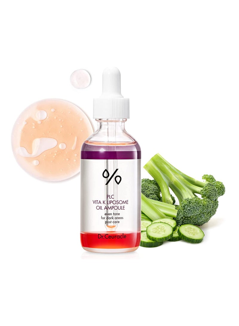 Dr. Ceuracle Vitamin K Liposome Oil AmpouleㅣSpecial Care for Toning, Glowing, Hydration, BrighteningㅣSkin-Friendly Water&Oil Layer FormulaㅣSerum for Dark Area 50ml - Image 2