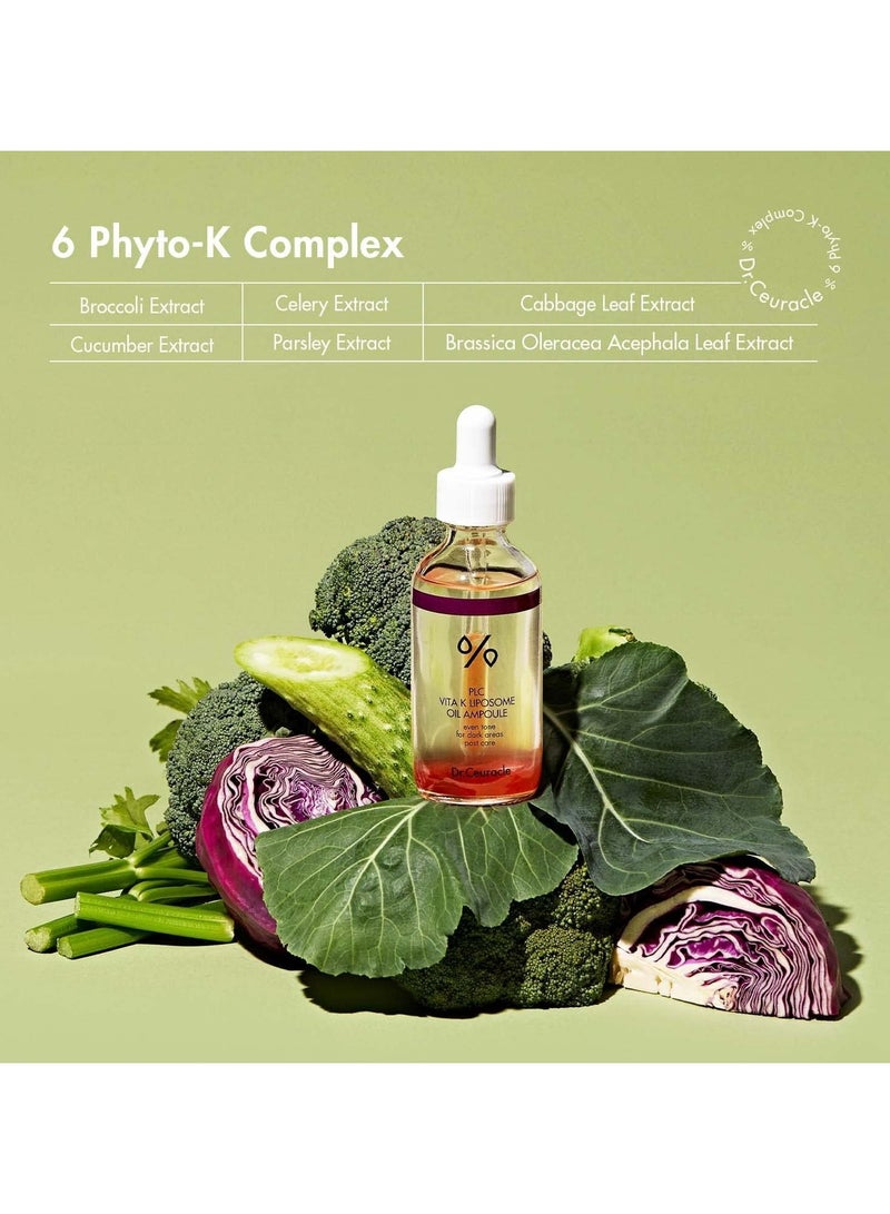 Dr. Ceuracle Vitamin K Liposome Oil AmpouleㅣSpecial Care for Toning, Glowing, Hydration, BrighteningㅣSkin-Friendly Water&Oil Layer FormulaㅣSerum for Dark Area 50ml - Image 4