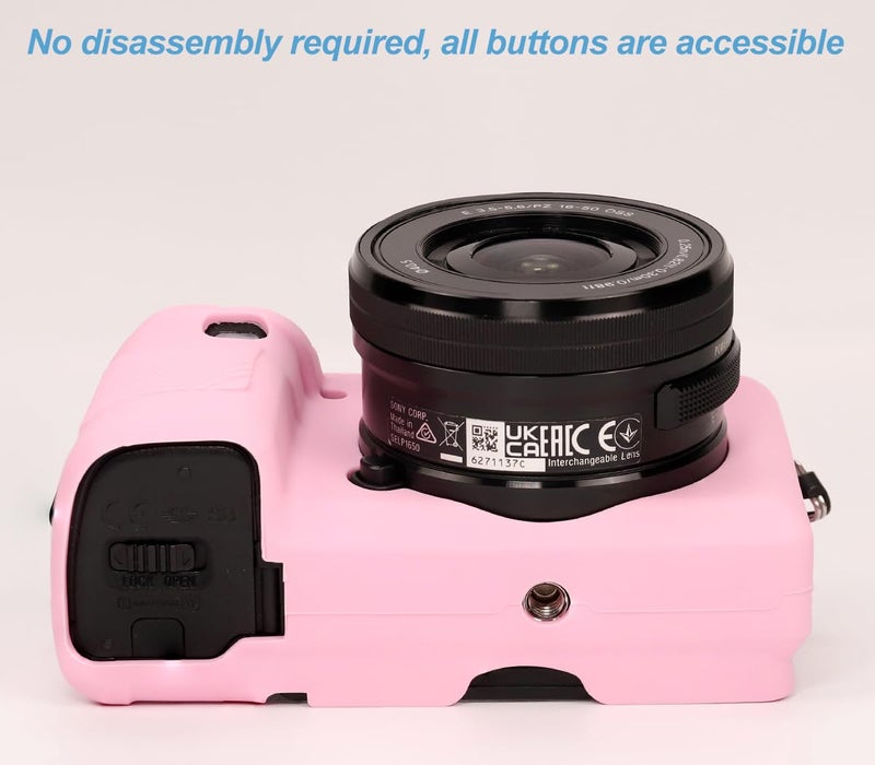 Pocoukate Case for Sony Alpha A6400, A6300, Camera, Soft Silicone Protective Cover Skin with Screen Protector Accessories for Sony Alpha A6400 / 6300 Digital Camera Silicone Cas - Pink - Image 5