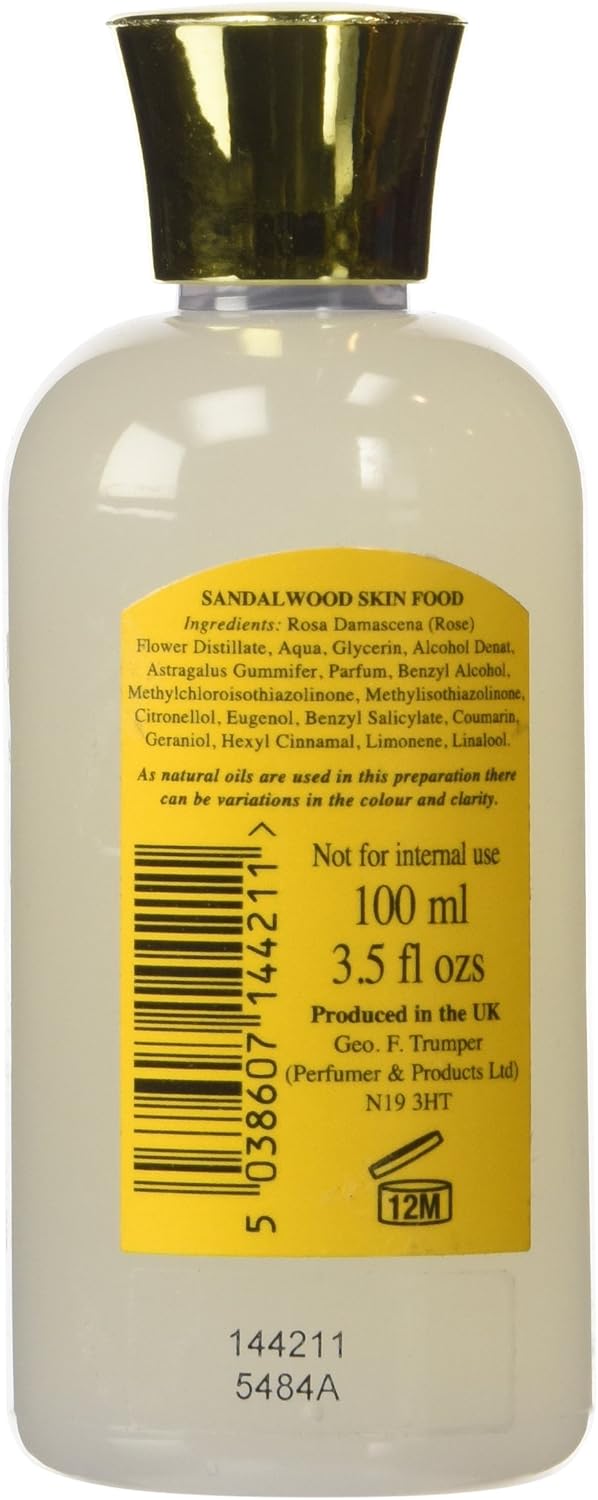 Geo F Trumper Sandalwood Skin Food Pre and Post Shave Gel Lotion 100 ml - Image 3