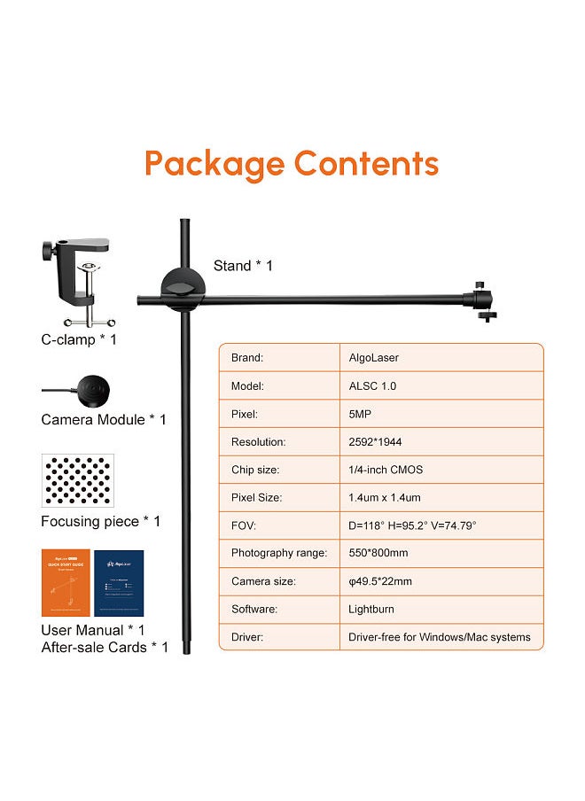 AlgoLaser - ALSC 1.0 Camera 550x 800mm Photography Area Precise Positioning Support Multitask Operation Video Record Trace Image for AlgoLaser Alpha/Delta/DIY KIT Laser Engraving Machine - Image 1