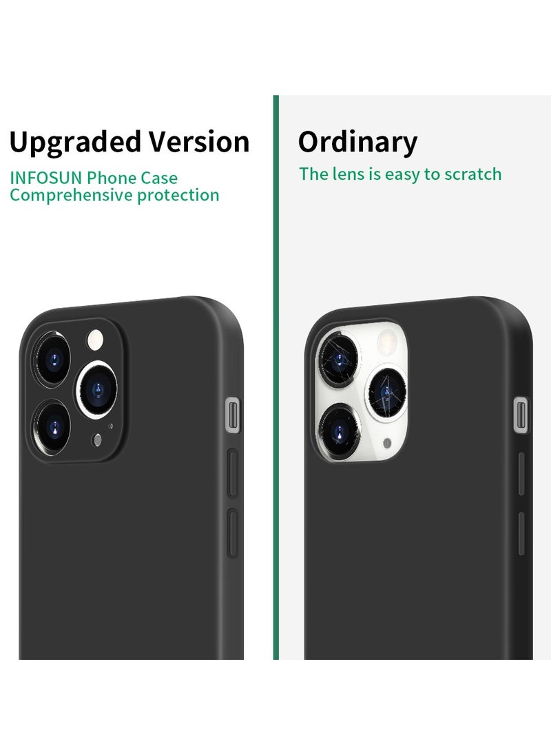 INFOSUN - Compatible with apple iPhone 11 Pro Full Coverage for Protective Case, Ultra Slim Soft Silicone Gel TPU Cover, Matte Surface Ultra-Thin Case, for iPhone 11 Pro (Black) - Image 1