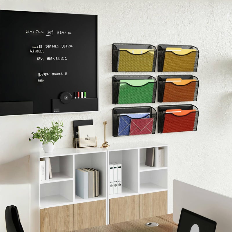MINDEPOT Wall File Organizer,Hanging Wall Mounted File Folder Binder Holder Mail Organizer for Office,Home and School Supplies - Image 5