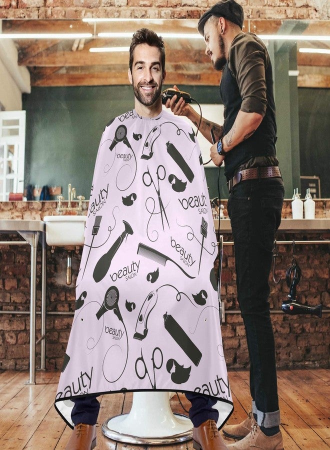 visesunny Beauty Salon Barber Stylist Hair Pattern Barber Cape Anti-Static Hair Cutting Cape with Snap Closure Professional Salon Polyester Beard Shaving Bib Water-Resistant Hairdressing Cape Adjustab - Image 2