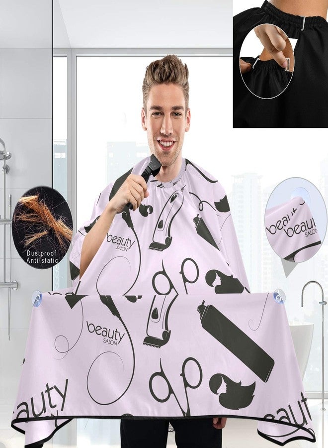 visesunny Beauty Salon Barber Stylist Hair Pattern Barber Cape Anti-Static Hair Cutting Cape with Snap Closure Professional Salon Polyester Beard Shaving Bib Water-Resistant Hairdressing Cape Adjustab - Image 3