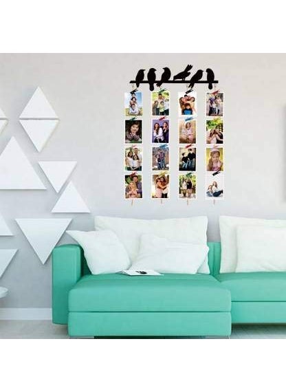 Feelings Gifts Feelings Gifts Hanging Photo Display Picture Frame Collage Picture Display Organizer with Wood Clips for Wall Decor Hanging Photos Best Birds Frame  - Image 2