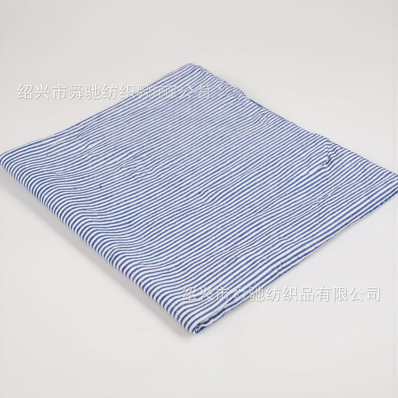 Yarn Dyed TC Stripe Fabric 1mm Thin Stripes High Density Shirt Cloth 602 Light Blue - Image 2