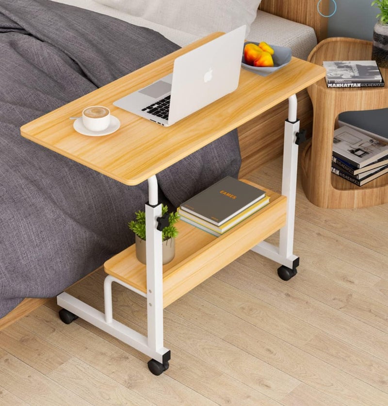 VBM Modern Multipurpose C-Shape Study Laptop Desk with Wheels, Adjustable Height, 60*80 CM, for Students/Dormitory, Home Office - Image 1