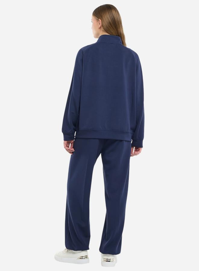 victor and jane Navy Striped Panel Zip Track Jacket and Joggers Co-Ords - Image 2