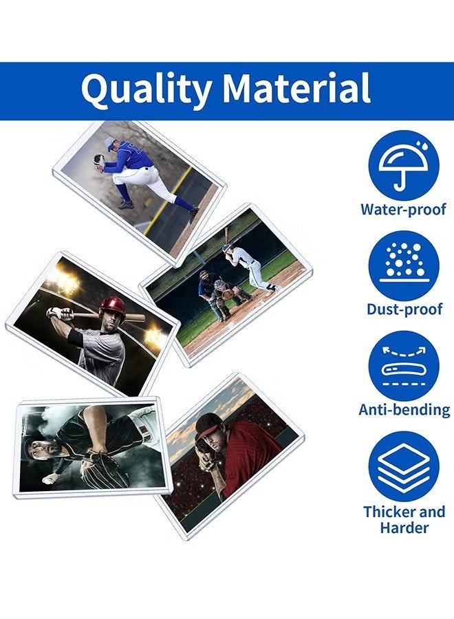 YJ 50 Count Card Holder, 35PT  Card Protector, 3" x 4" Hard Plastic Card Sleeves, Baseball Card Protector, Rigid Card Case for Collectible Trading Sports Cards - Image 3