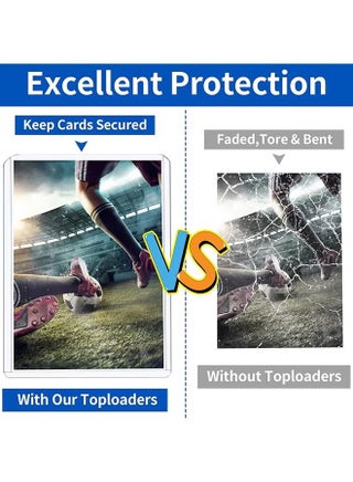 50 Count Card Holder, 35PT  Card Protector, 3" x 4" Hard Plastic Card Sleeves, Baseball Card Protector, Rigid Card Case for Collectible Trading Sports Cards - view 4