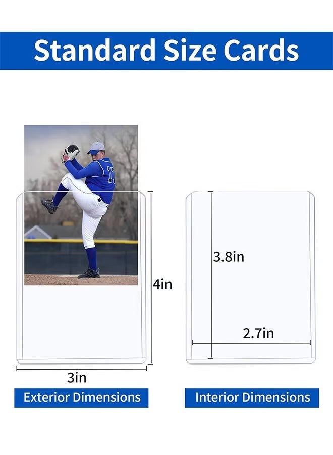 YJ 50 Count Card Holder, 35PT  Card Protector, 3" x 4" Hard Plastic Card Sleeves, Baseball Card Protector, Rigid Card Case for Collectible Trading Sports Cards - Image 2