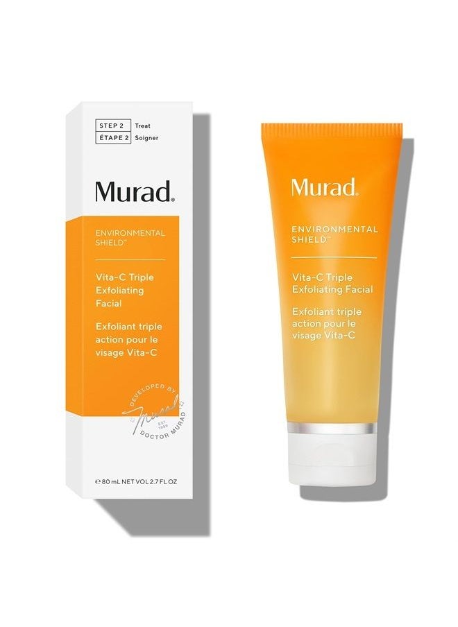 Murad Environmental Shield Vita-C Triple Exfoliating Facial – Exfoliating Facial Scrub with Antioxidant Gold Stabilized Vitamin C – Smoothing & Brightening, 2.7 Fl Oz  - Image 1