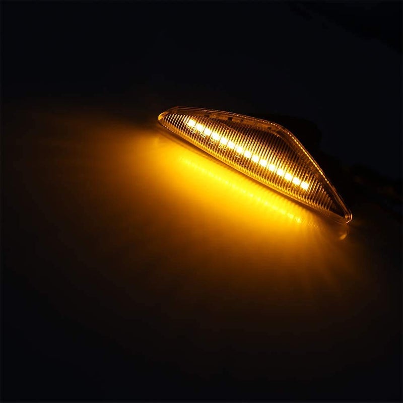 csslyzl Sequential Amber LED Fender Side Marker Light Turn Signal Lamp Assembly Replacement For BMW E70 E71 E72 X5 X6 X3 F25 Driver & Passenger Side (Clear Lens) - Image 5