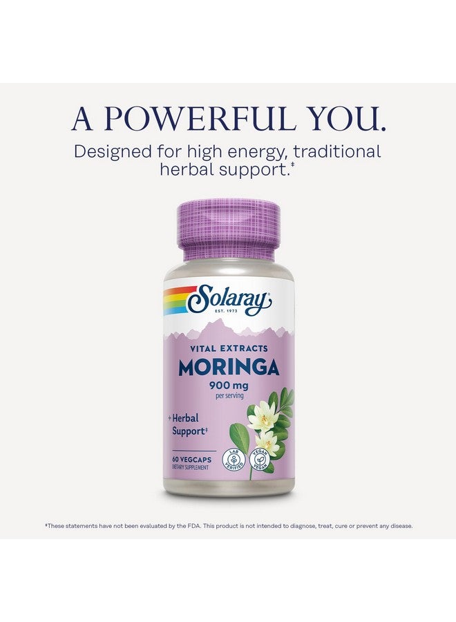 SOLARAY Moringa Capsules 900 mg - Moringa Supplement with 135 mg Saponins - Herbal Support w/Naturally Occurring Vitamins, Minerals, Amino Acids, Vegan, 60-Day Guarantee, 30 Serv, 60 VegCaps - Image 3