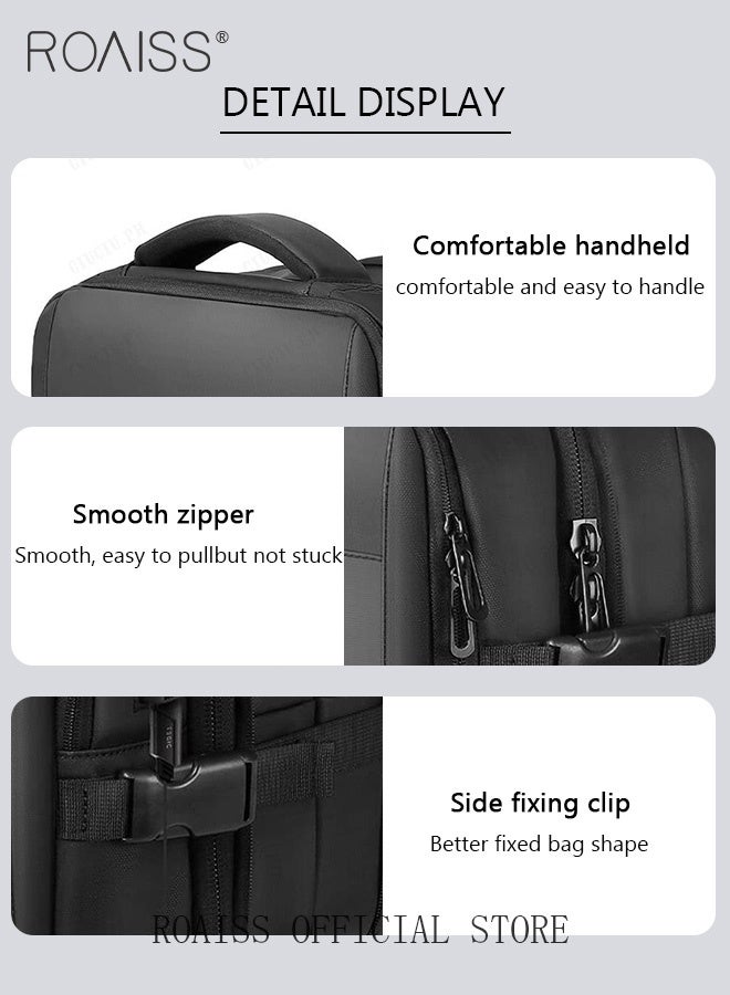 roaiss Carry-On Luggage Backpack for Men and Women Waterproof Wet and Dry Separation Travel Backpack Large Capacity Business Weekender Short-Distance Luggage Bag Laptop Backpack with External Charging Interface - Image 5