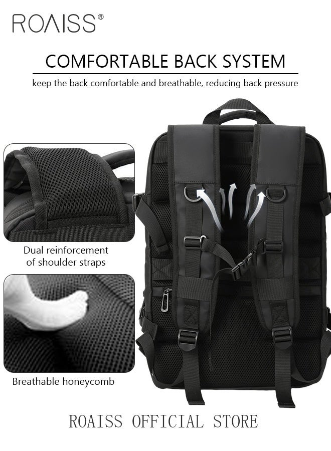 roaiss Carry-On Luggage Backpack for Men and Women Waterproof Wet and Dry Separation Travel Backpack Large Capacity Business Weekender Short-Distance Luggage Bag Laptop Backpack with External Charging Interface - Image 2