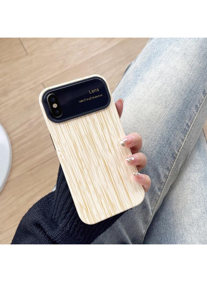 اس-توب جراب لهاتف iPhone X / XS جراب هاتف TPU خشبي مع غشاء عدسة - Image 1