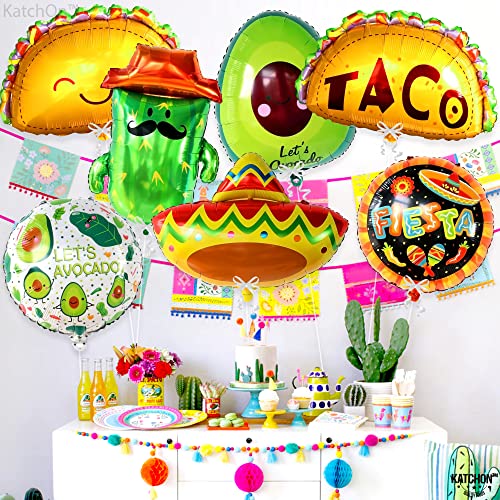 KatchOn Big Mexican Fiesta Balloons Pack of 7 Fiesta Party Decorations Mexican Balloon for Mexican Themed Party Decoration Fiesta Party Ballons Taco Birthday Party Decor Taco Balloons - Image 5