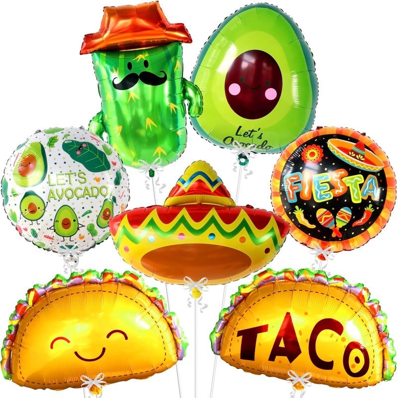 KatchOn Big Mexican Fiesta Balloons Pack of 7 Fiesta Party Decorations Mexican Balloon for Mexican Themed Party Decoration Fiesta Party Ballons Taco Birthday Party Decor Taco Balloons - Image 3