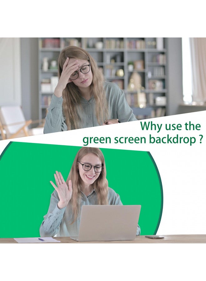 GRABADO Portable Green Screen Chair,GRABADO 56 in Greenscreen Backdrop with Stand,Collapsible Small Green Background,Chroma Key,Background Screen for Photography Streaming Gaming Zoom Video Chats and Meeting - Image 2