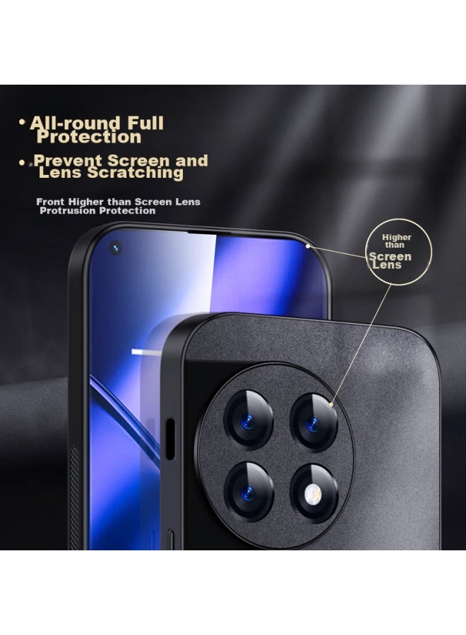Shangsu, Suitable For Oneplus 11 Phone Case, 11 Protective Cover, Shockproof, Full Lens Protection, Soft Shell, Simple Luxury, Lambskin Silicone Outer Case, Women's And Men's Leather Case, Black - Image 3