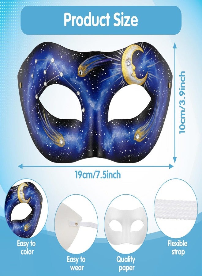 xozeooeu 36 Pcs Paper Mache Masks, Half Face Masquerade Mask DIY Art Craft Blank for Mardi Gras Halloween Cosplay Party, White - Image 2