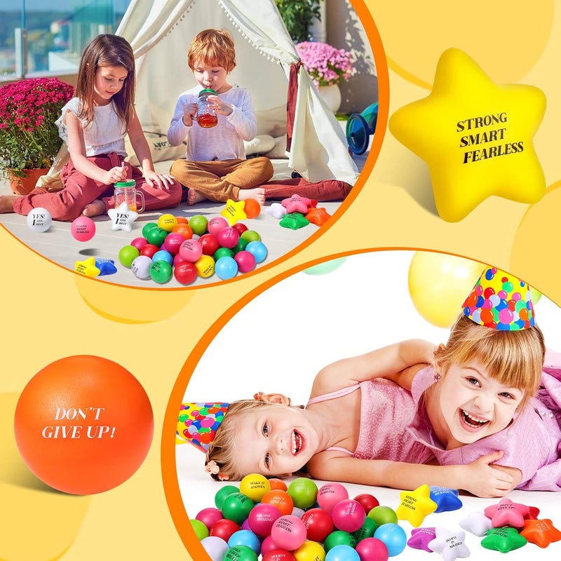 Jerify 140 Pcs Motivational Stress Balls Quotes Relief Star Shape Anger Management Colorful Hand Excerise Foam Balls for Anxiety Tension Fidge Stress Relief Party Supplies GiftsMulti Colors140 Pcs - Image 5