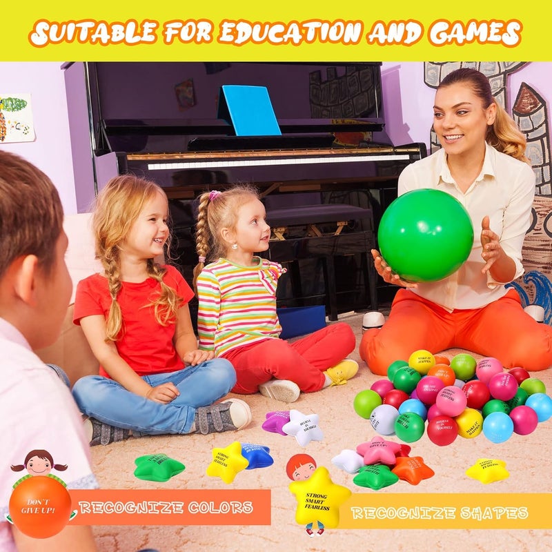 Jerify 140 Pcs Motivational Stress Balls Quotes Relief Star Shape Anger Management Colorful Hand Excerise Foam Balls for Anxiety Tension Fidge Stress Relief Party Supplies GiftsMulti Colors140 Pcs - Image 4