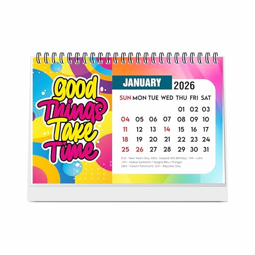 ESCAPER Positive Motivational Desk Calendar 2026 (22 x 15 cm), Table Calendar 2026, Desktop Calendar 2026, Inspirational Quotes Desk Calendar, Motivational Calendar for Desk, New Year Calendar - Image 1