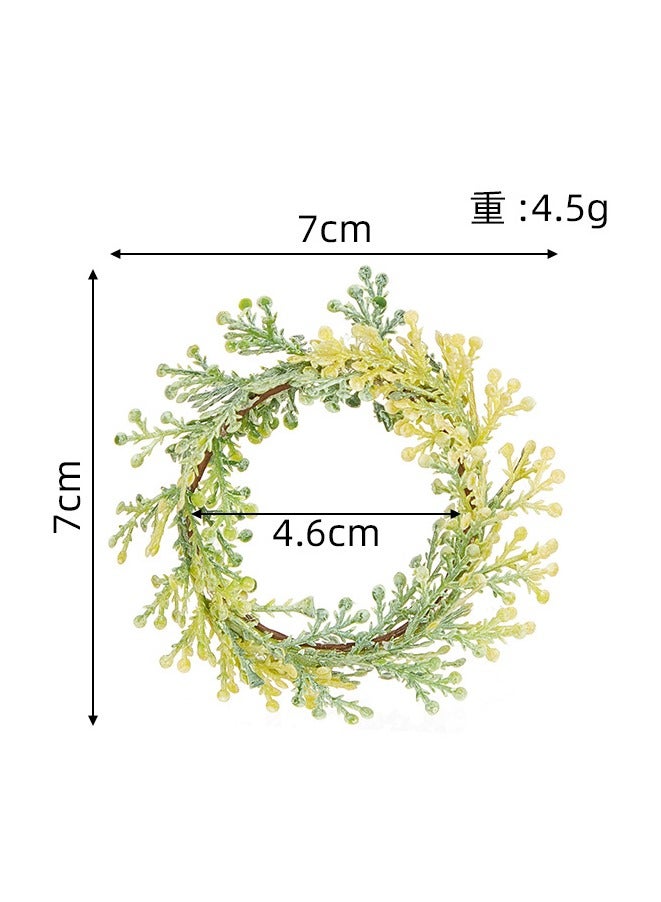 6 حلقات مناديل، حلقات مناديل فروع الصنوبر المقدس، حلقات مناديل خشبية لتزيين طاولة الزفاف وزينة حفلات عيد الميلاد - Image 3
