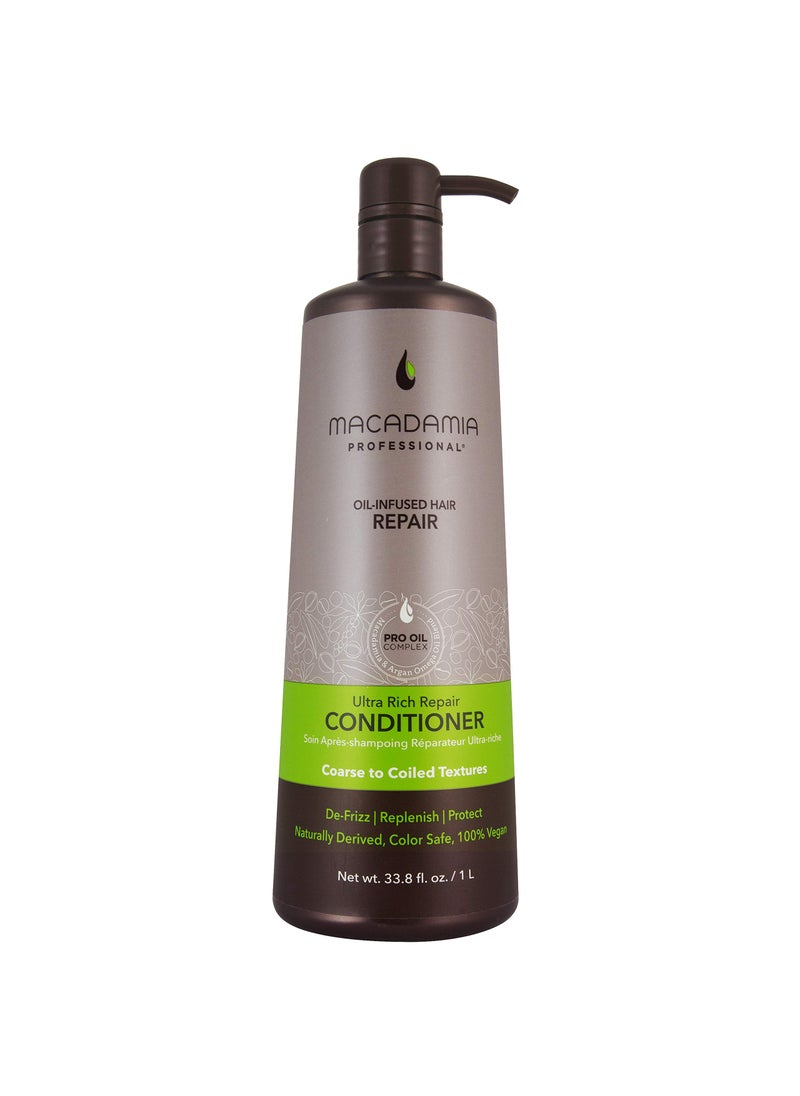 Macadamia Professional - Macadamia Professional Hair Care Sulfate Paraben Free Natural Organic CrueltyFree Vegan Hair Products Ultra Rich Moisture Hair Conditioner, Green, 33.8 Fl Oz - Image 1
