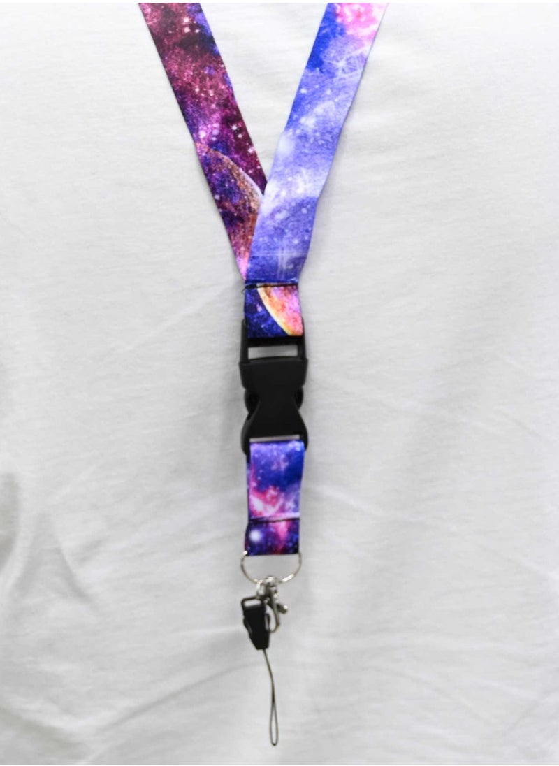 FIS - FIS Bag of 10 Fancy Lanyard With Metal Hook Width: 2.5CM, Length: 90CM Purple Colour -FSNAF1 - Image 1