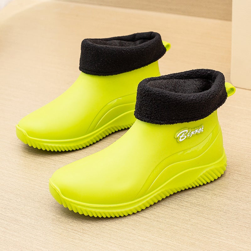 2023 Winter Couple Warm Rain Boots Unisex Detachable8815 Green [Cotton added]] 8815 Green [Cotton added]] 